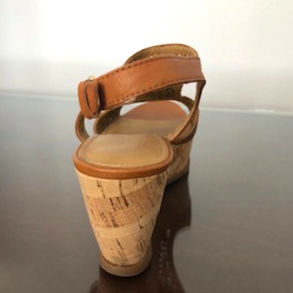 LEATHER Sandal Franco Sarto A-Flirt Wedge Sandals ~ NWOB ~ - Picture 5 of 8